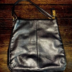 COACH Madison Phoebe  Black Pebbled Leather